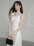 Summer New Trendy Design Off-Shoulder Long Dress with Waist Cinch