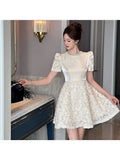 Summer New Arrival: Chic And Luxurious Rose Mesh Cinched-Waist Princess Dress - Designer Fluffy Party Dress