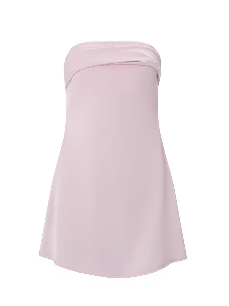 Women's New Satin Strapless Backless Mini Dress - Solid Color Bodycon Slip Dress