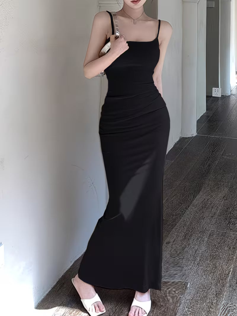 Body-hugging Sexy Spaghetti Strap Long Dress