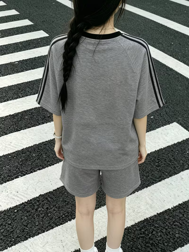 Letter Stripe Pajama Set | New Summer Print Y Style, Casual and Simple Loungewear Set